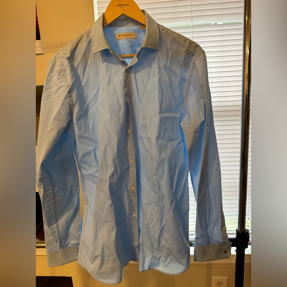 Burberry French Cuff Button Down, Size: 15 3/4 - 40